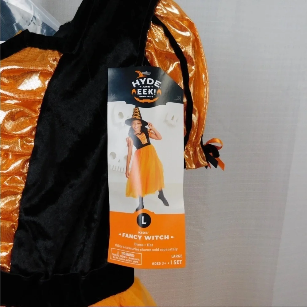 Kids Witch Costume in Black and Orange